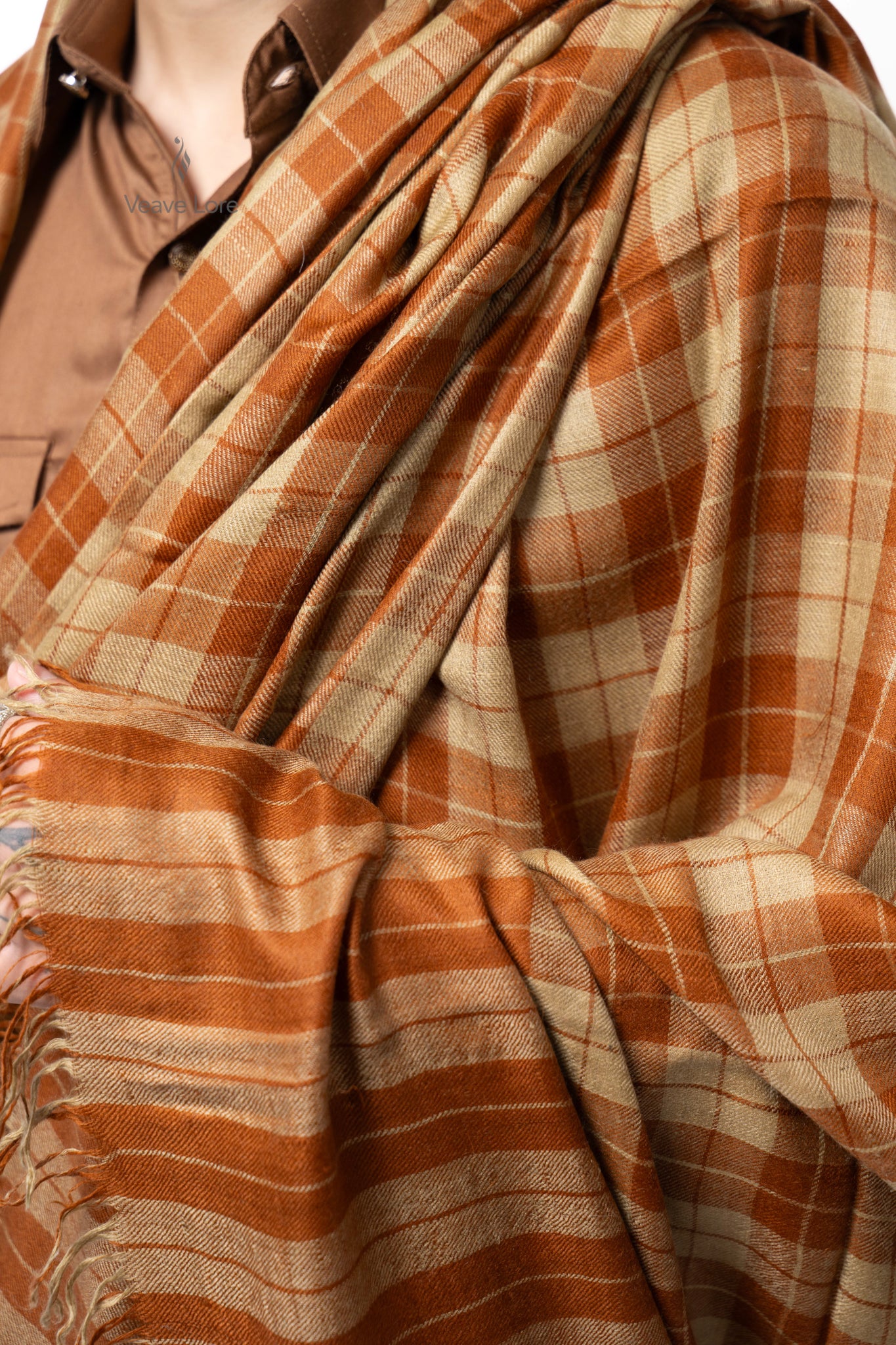 Rust Bracken Pashmina Shawl