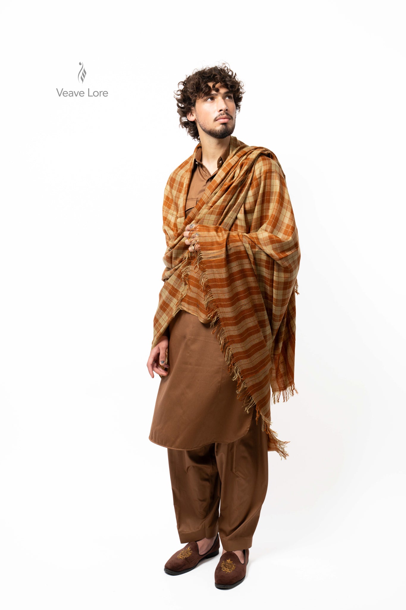 Rust Bracken Pashmina Shawl