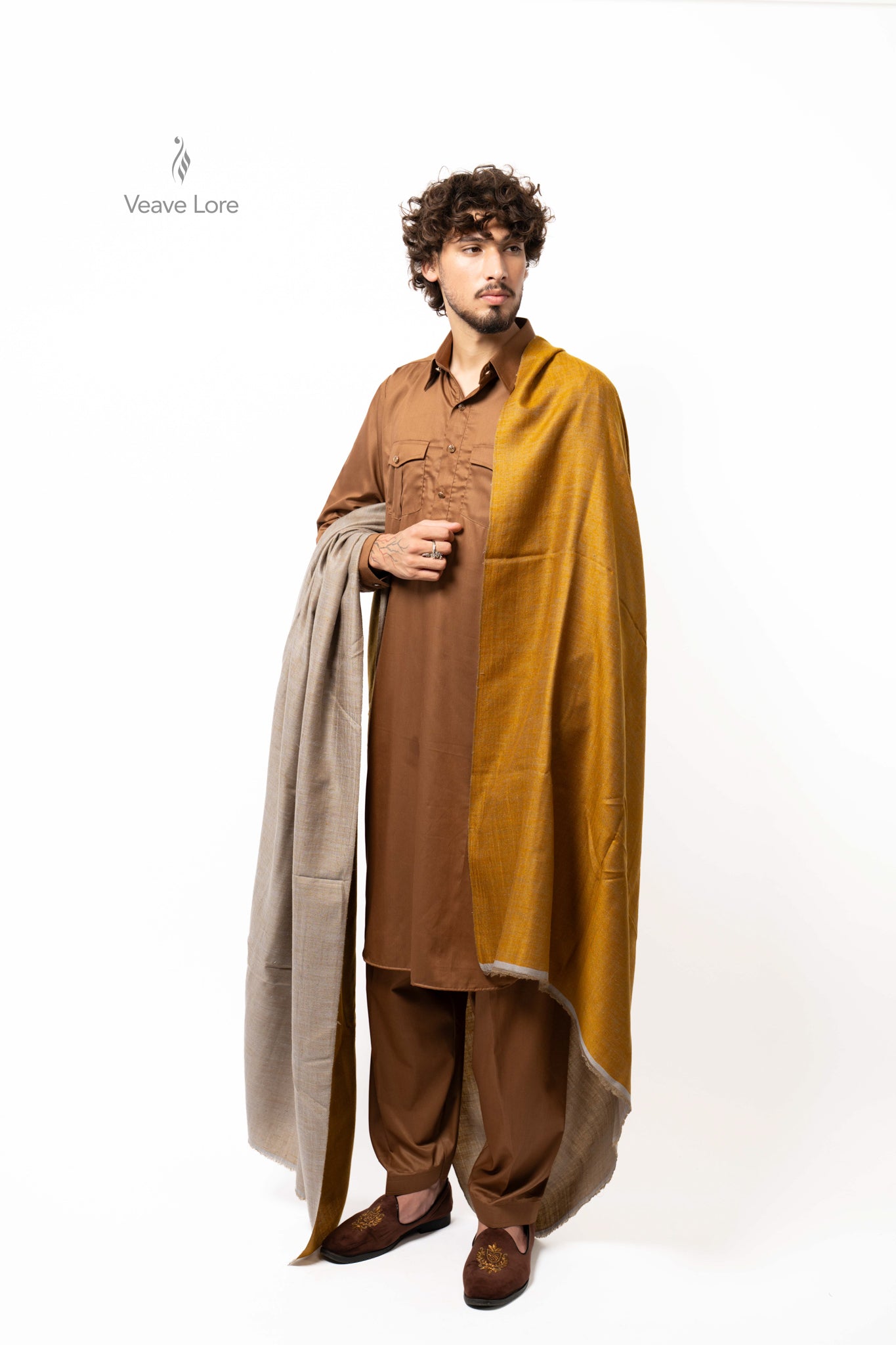 Ochre Verso Pashmina Shawl