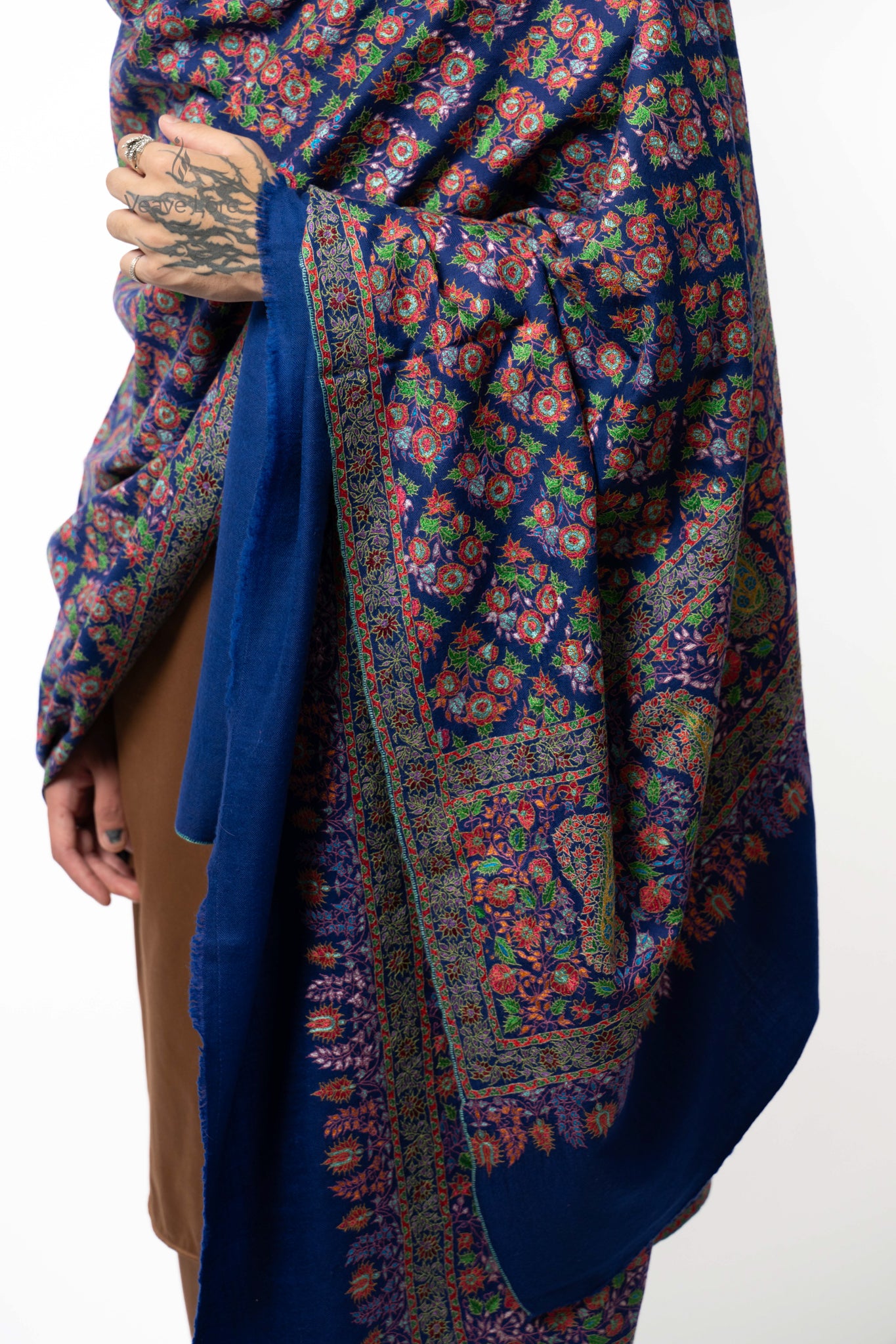 Sapphire Floret Pashmina Shawl