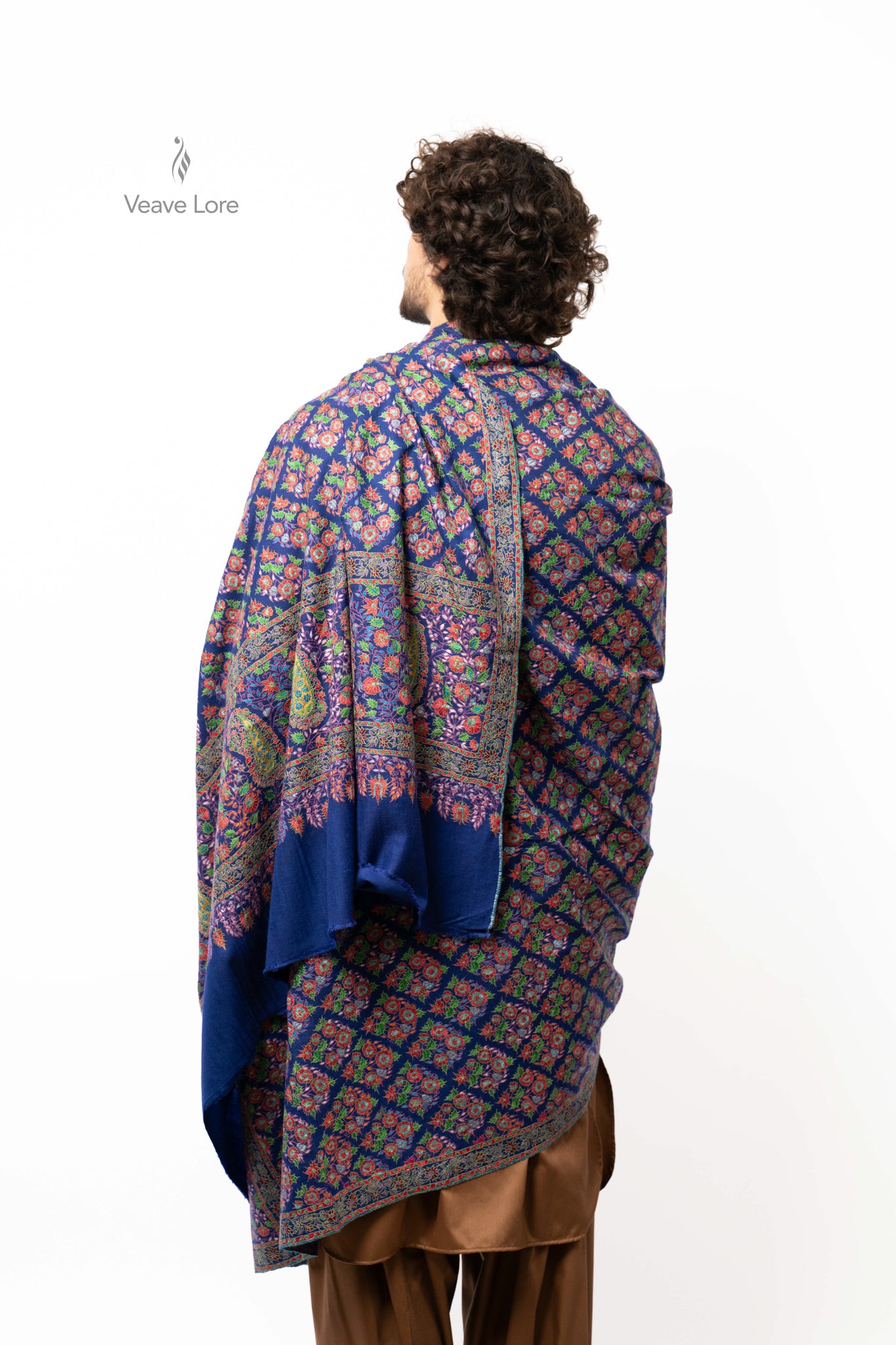 Sapphire Floret Pashmina Shawl