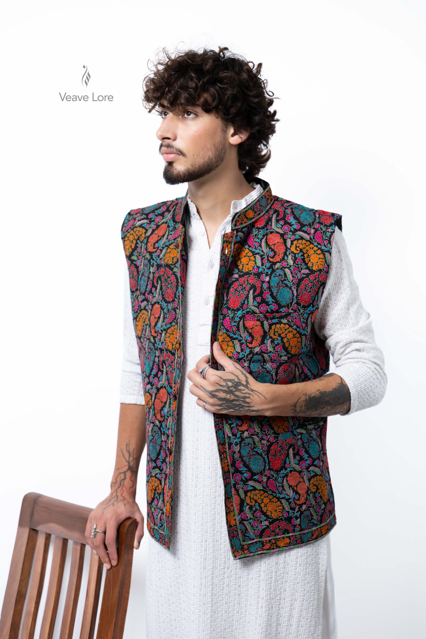 Obsidian Fiesta Kalamkari Waistcoat