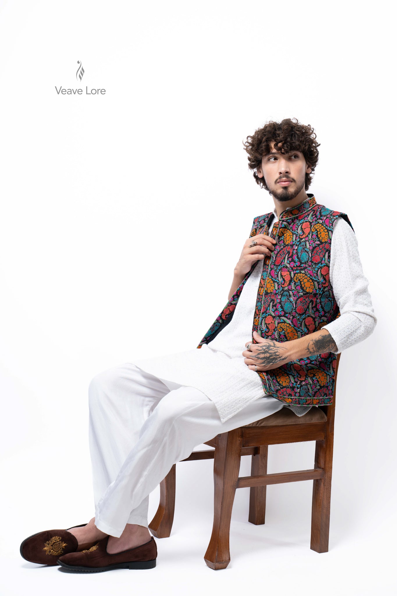 Obsidian Fiesta Kalamkari Waistcoat