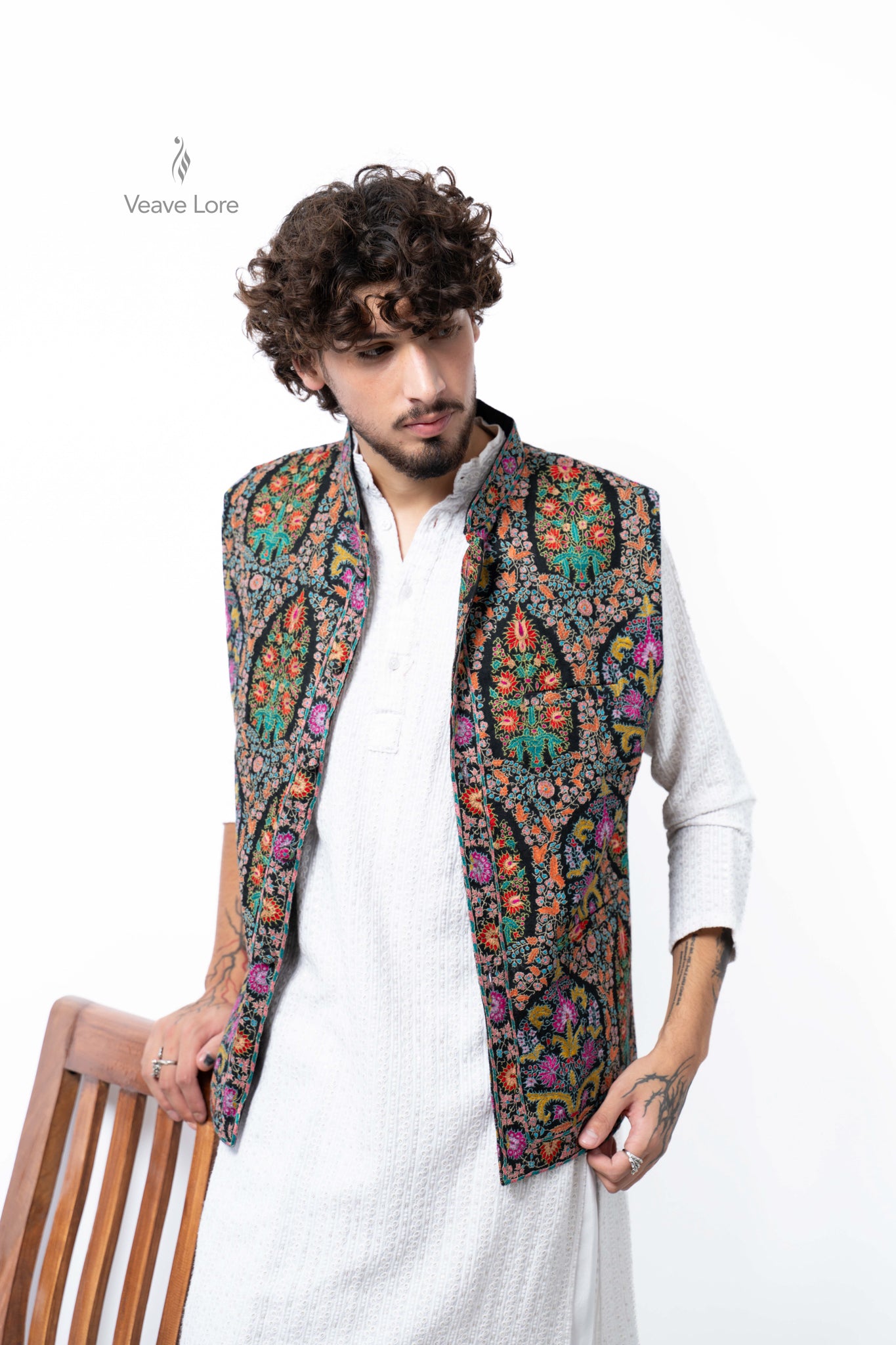 Nightfall Arbor Kalamkari Waistcoat