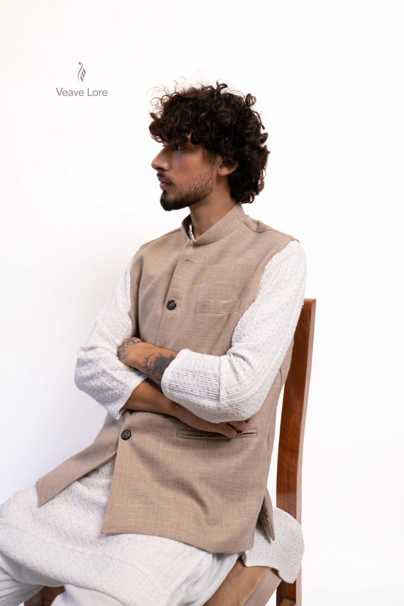 Almond Loom Pashmina Waistcoat
