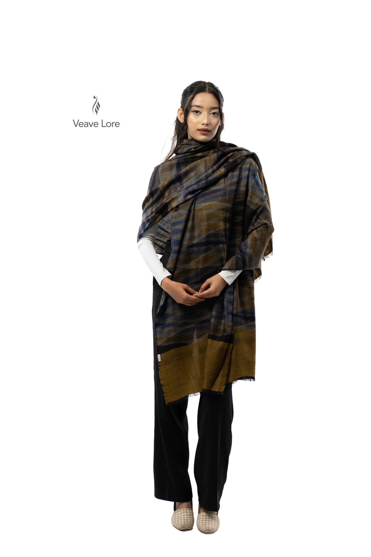 Olive Tempest Pashmina Shawl