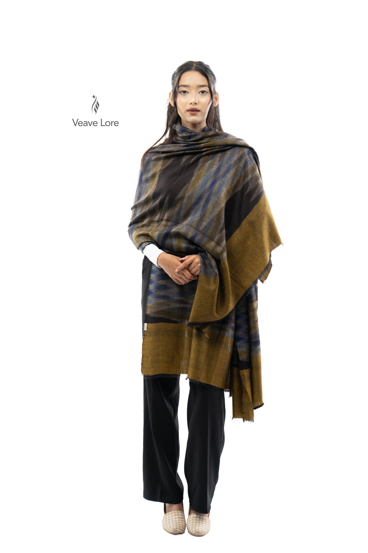 Olive Tempest Pashmina Shawl
