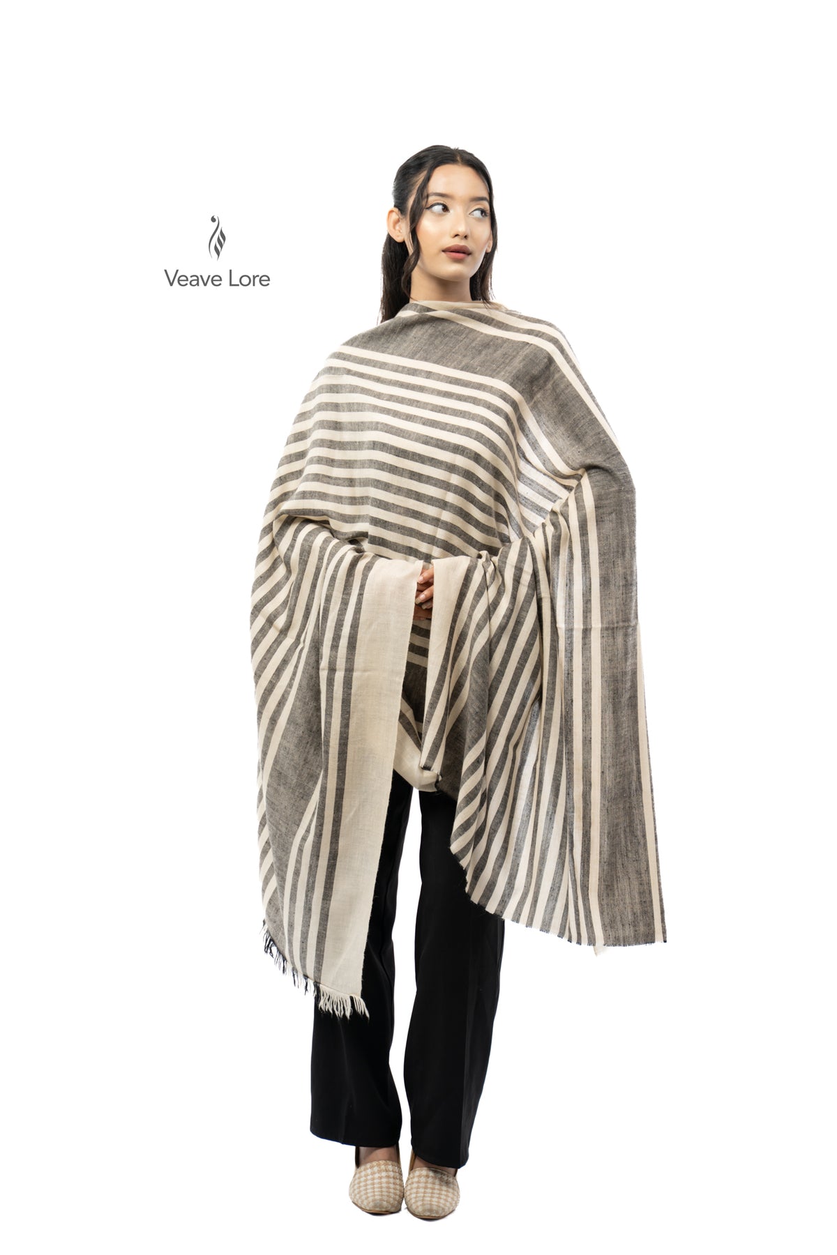 Charcoal Mariner Pashmina Shawl