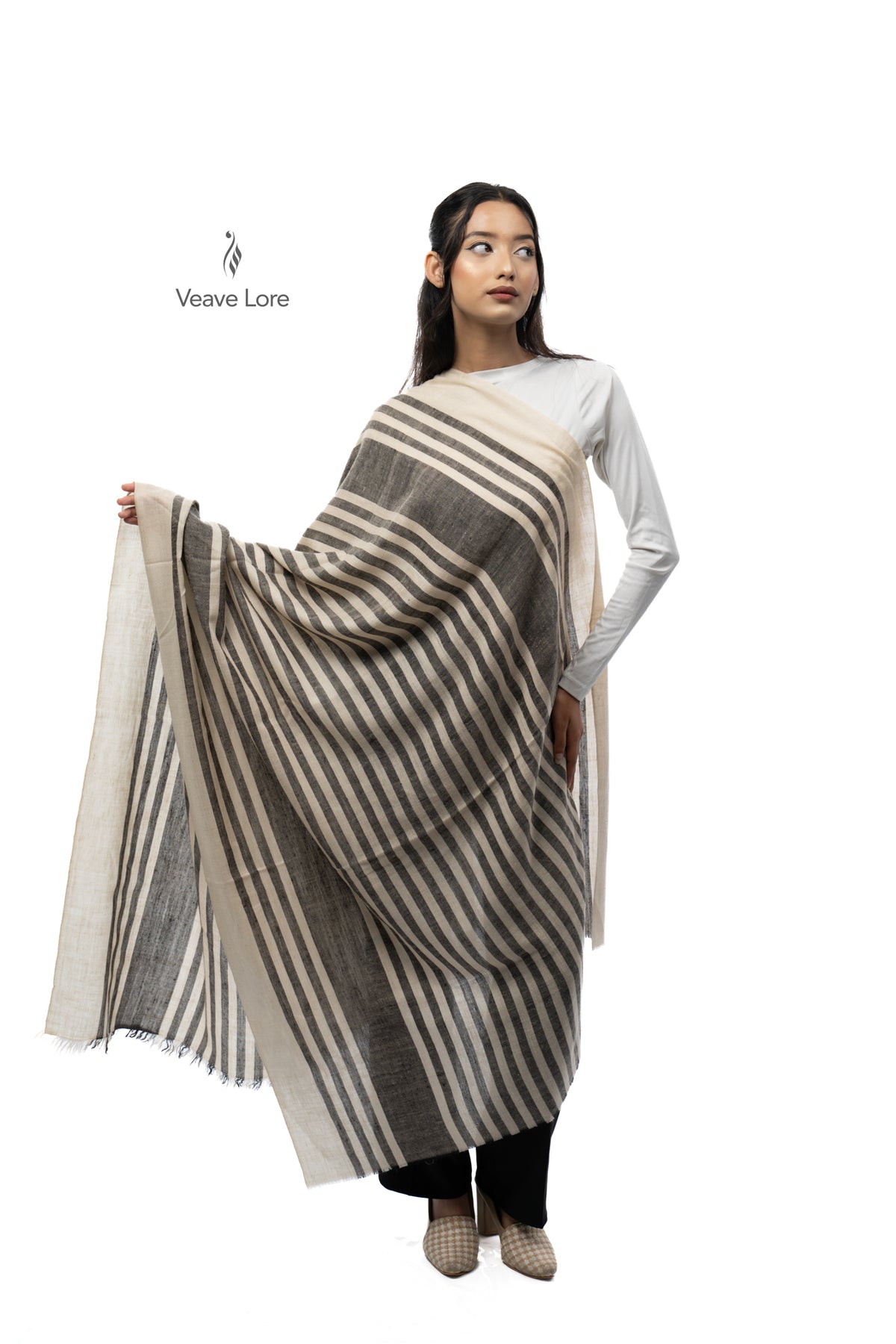 Charcoal Mariner Pashmina Shawl
