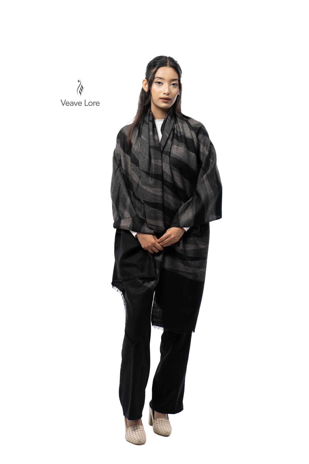 Ink Mirage Pashmina Shawl