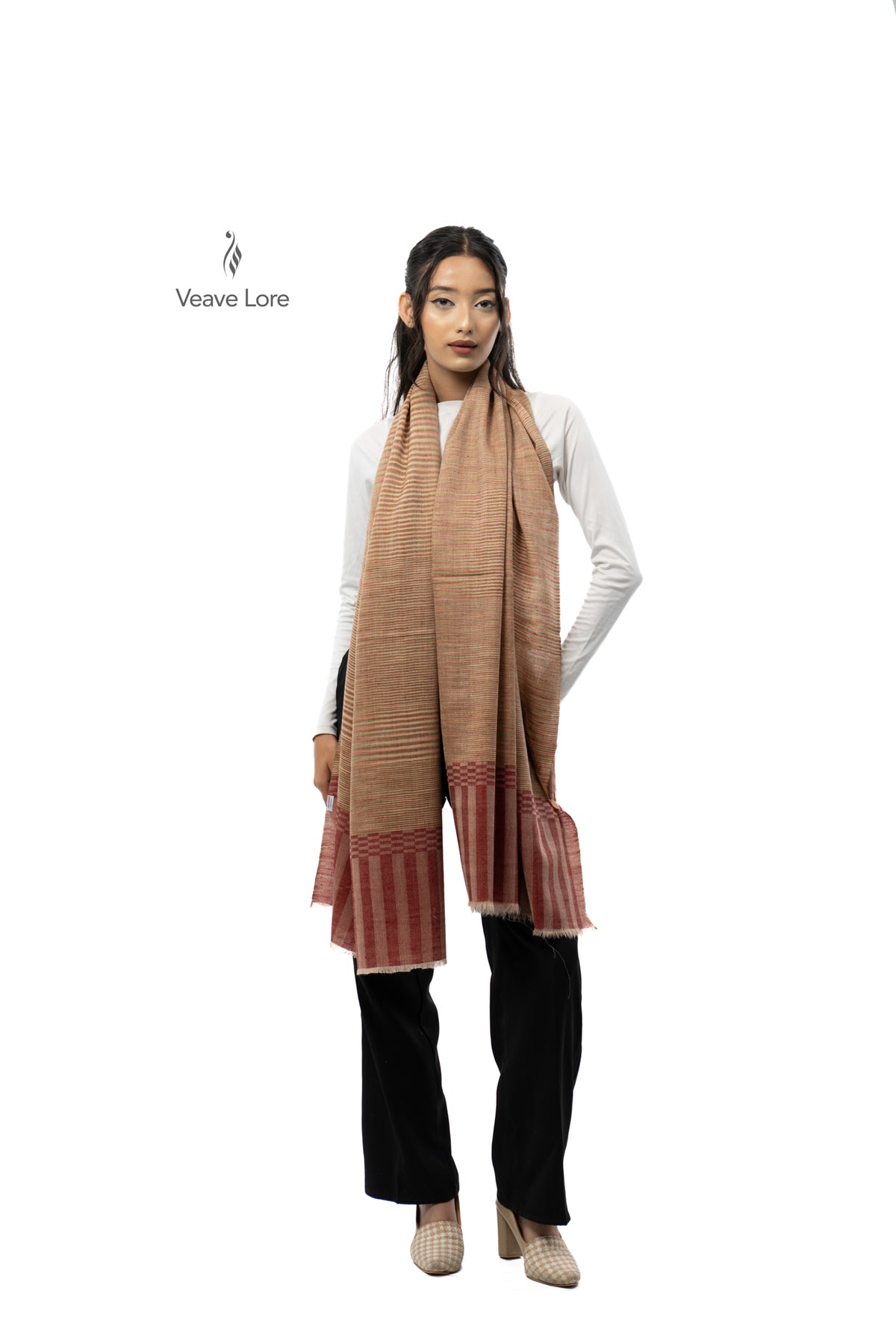 Clay Ripple Pashmina Stole