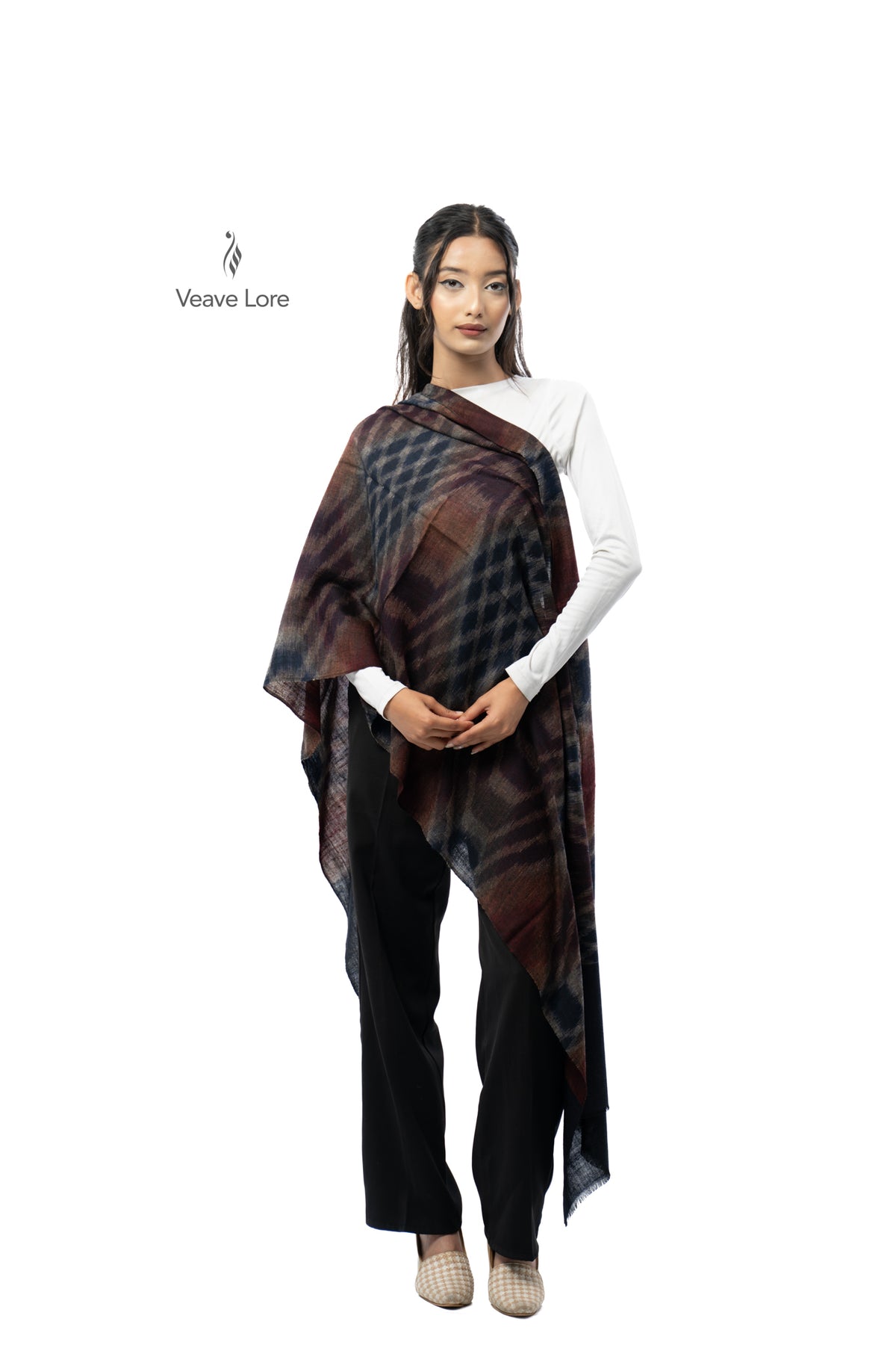 Oxblood Haze Pashmina Stole