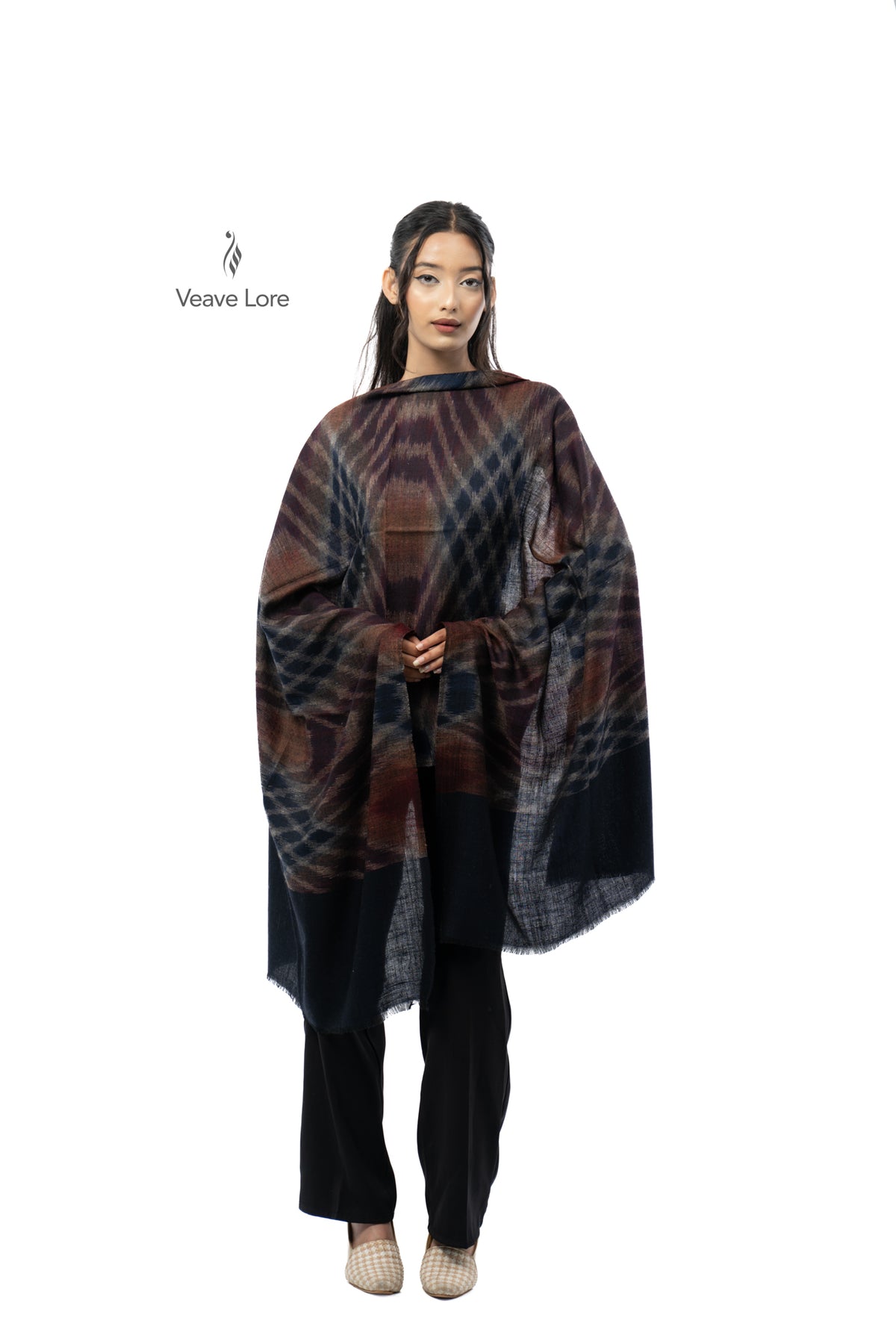 Oxblood Haze Pashmina Stole