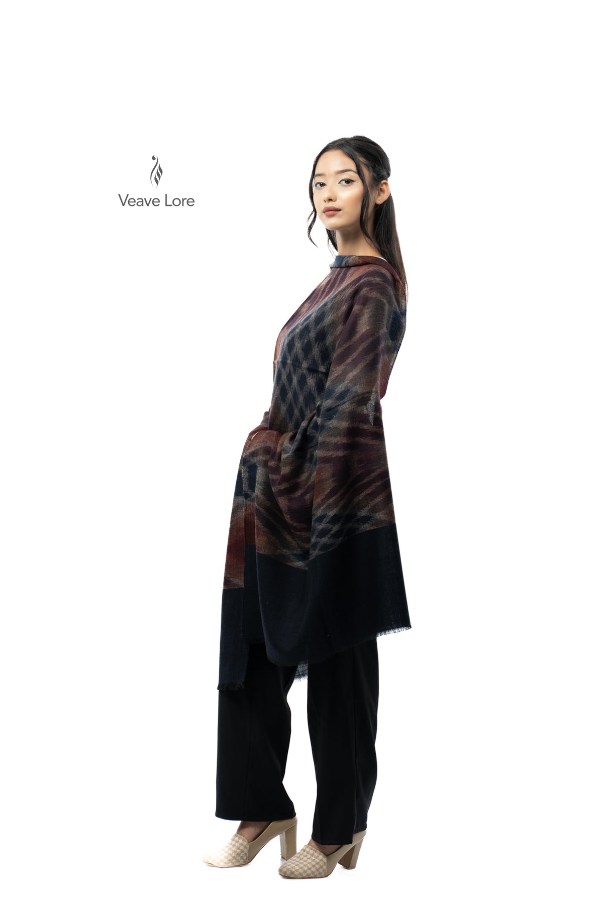Oxblood Haze Pashmina Stole
