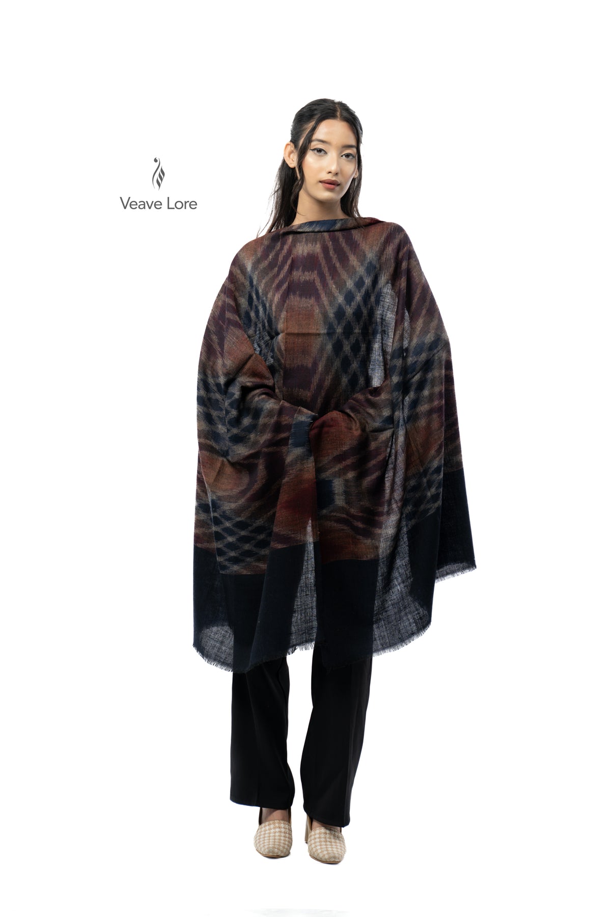 Oxblood Haze Pashmina Stole
