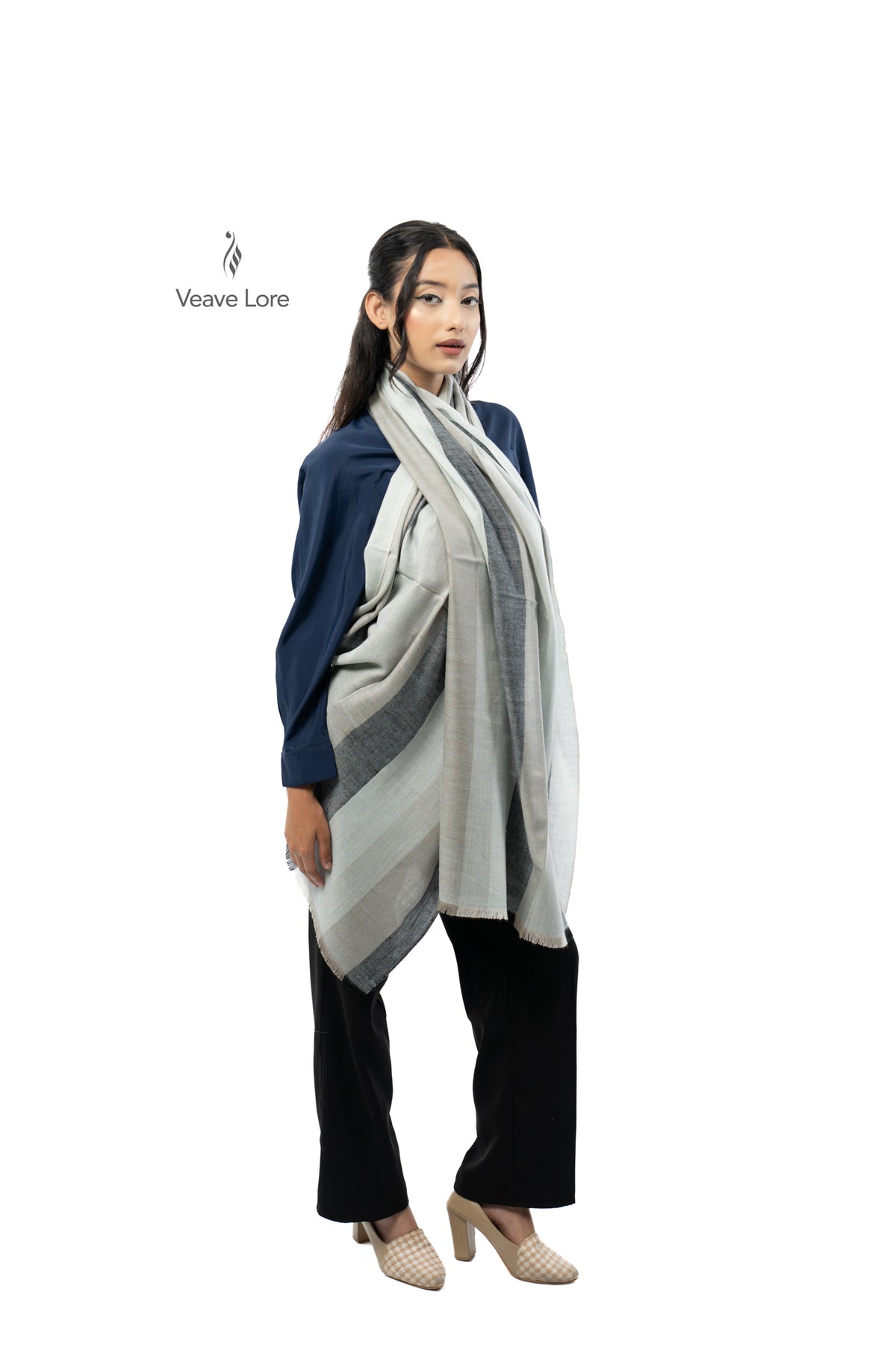 Pewter Sidebar Pashmina Stole