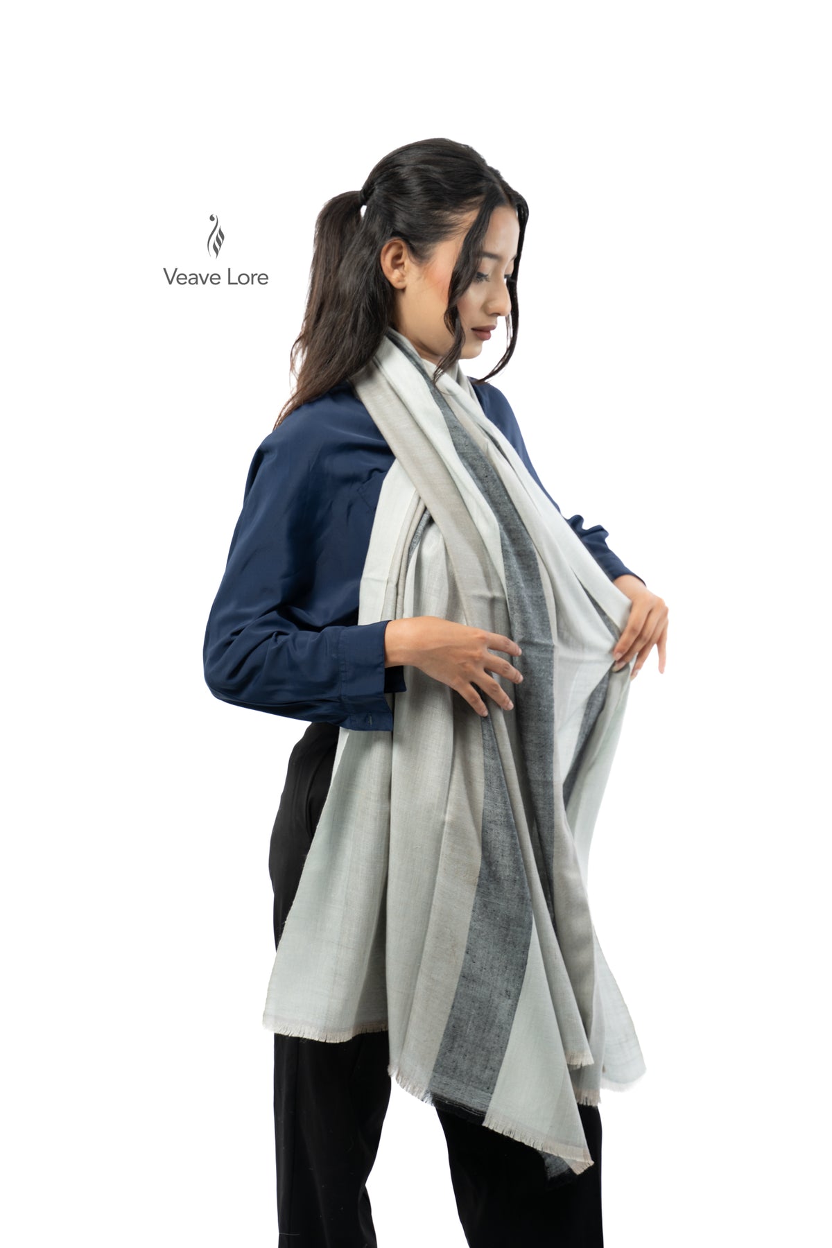 Pewter Sidebar Pashmina Stole