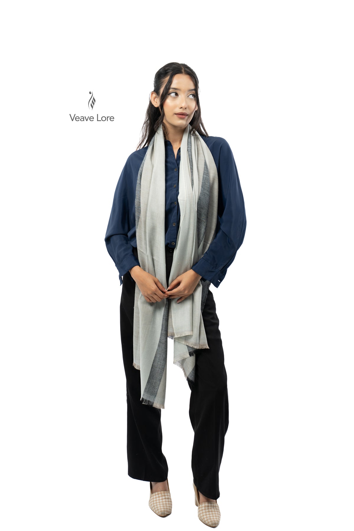 Pewter Sidebar Pashmina Stole