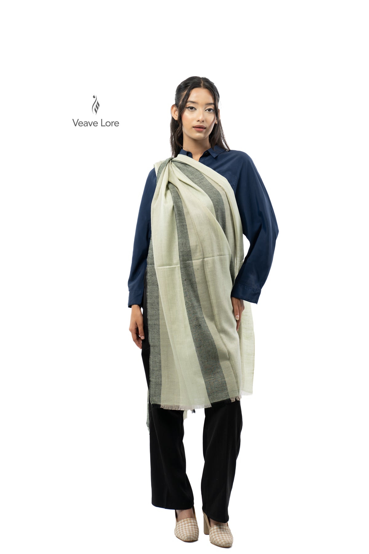 Celadon Pillar Pashmina Stole