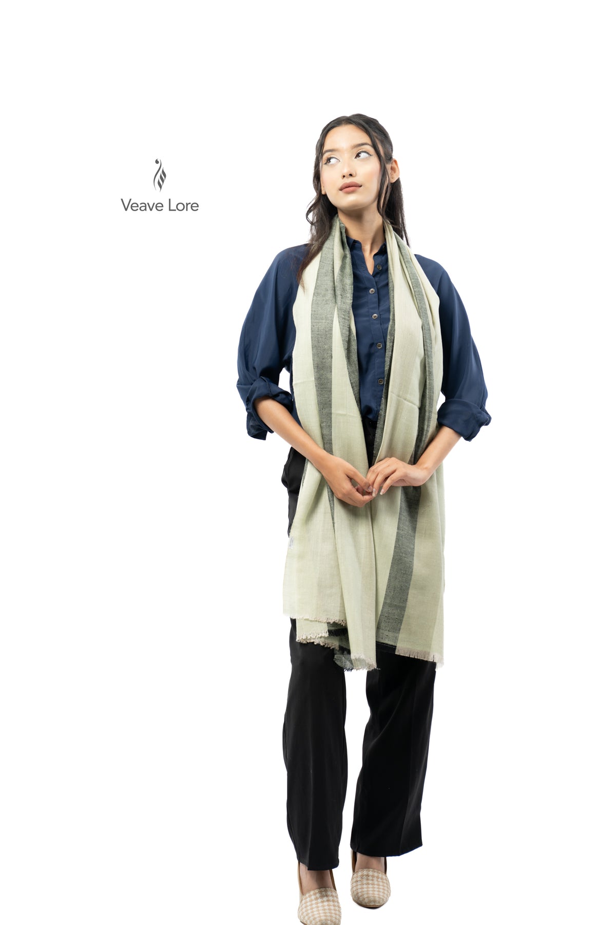 Celadon Pillar Pashmina Stole