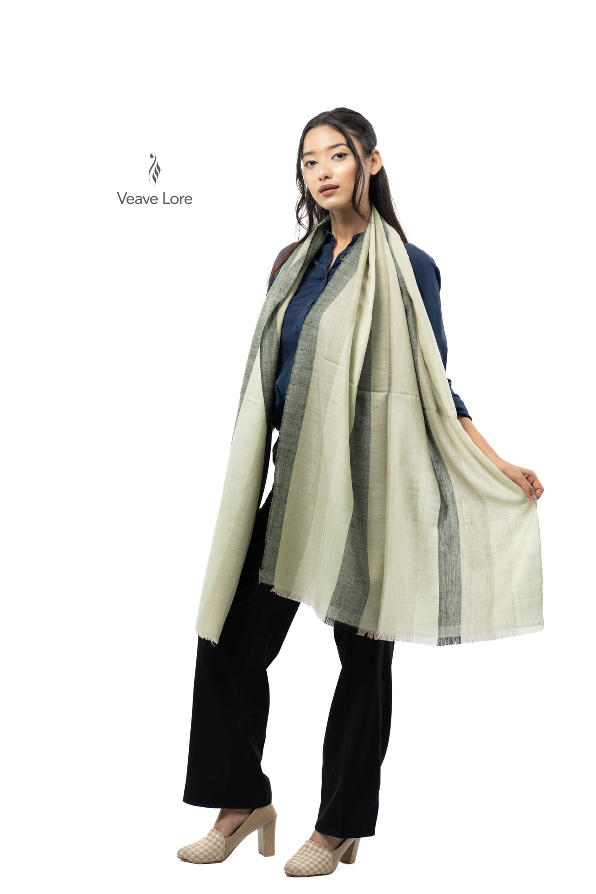 Celadon Pillar Pashmina Stole