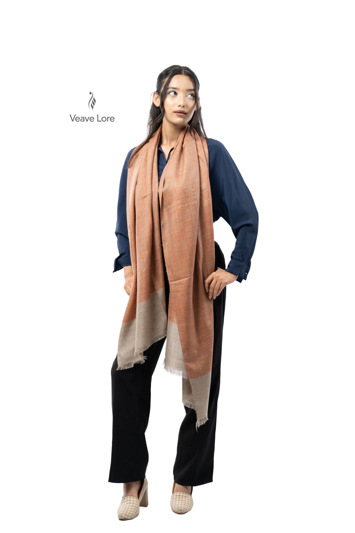 Apricot Heirloom Pashmina Stole