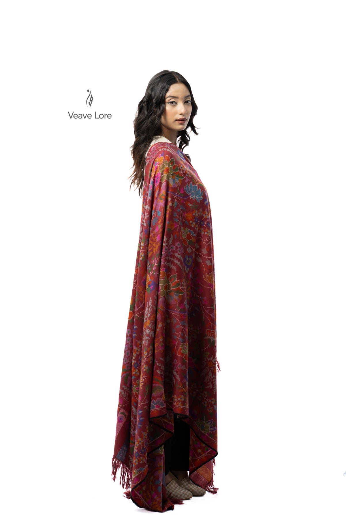 The Ruby Vine Pashmina Shawl
