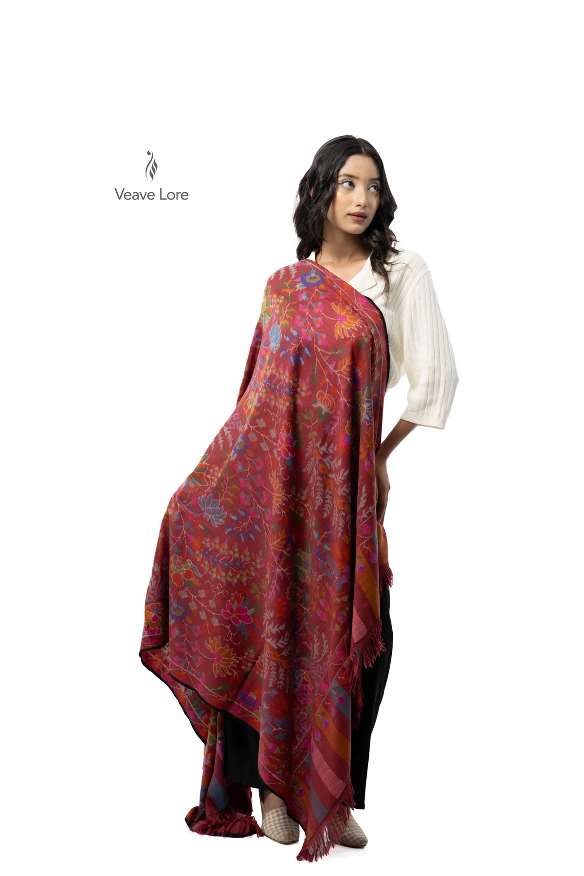 The Ruby Vine Pashmina Shawl