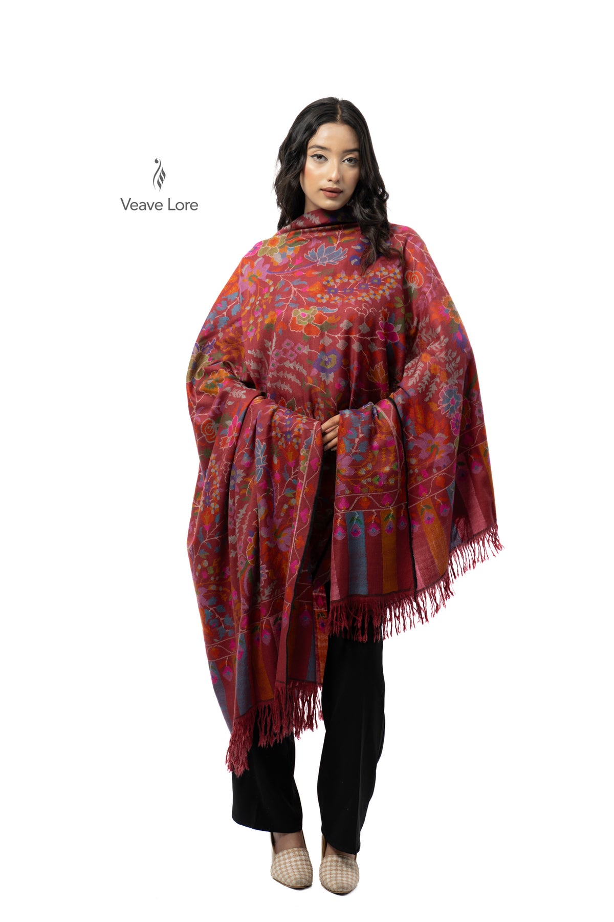 The Ruby Vine Pashmina Shawl