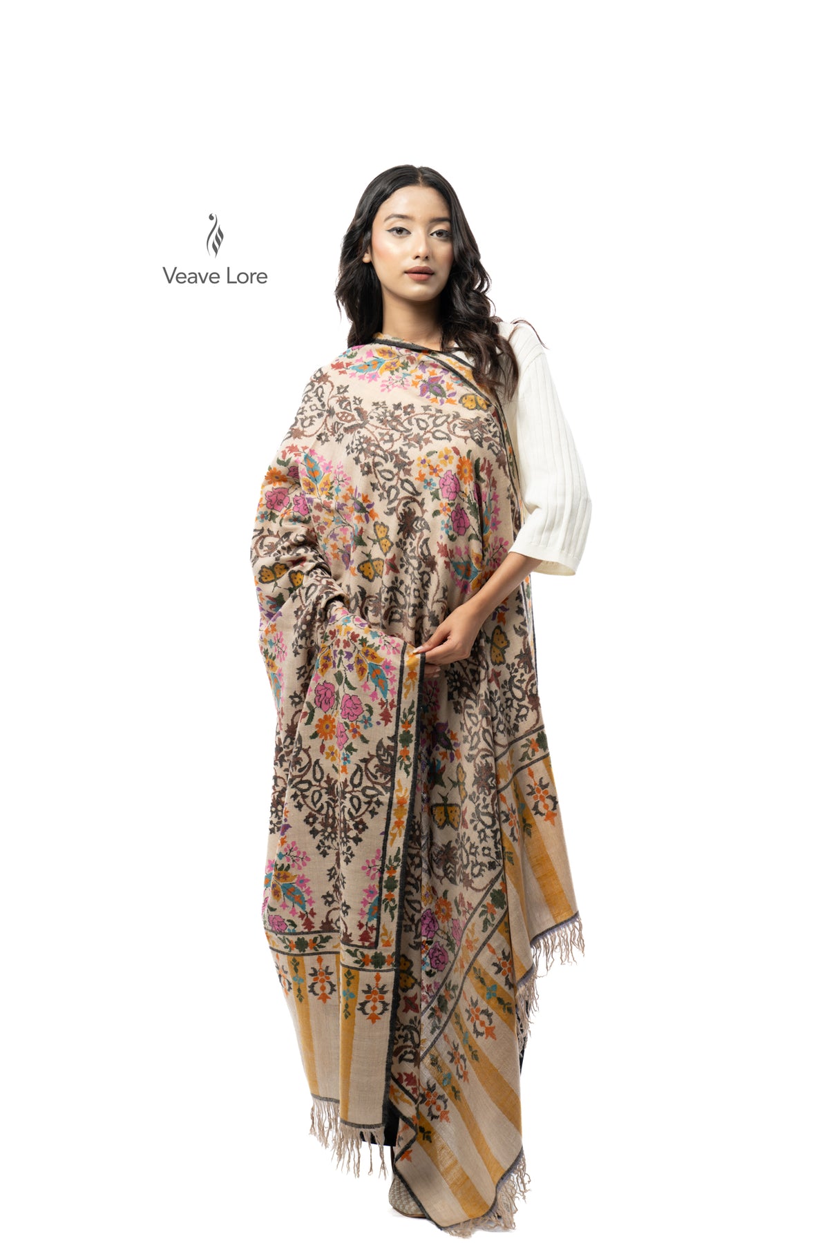 The Butterfly Garden Pashmina Shawl