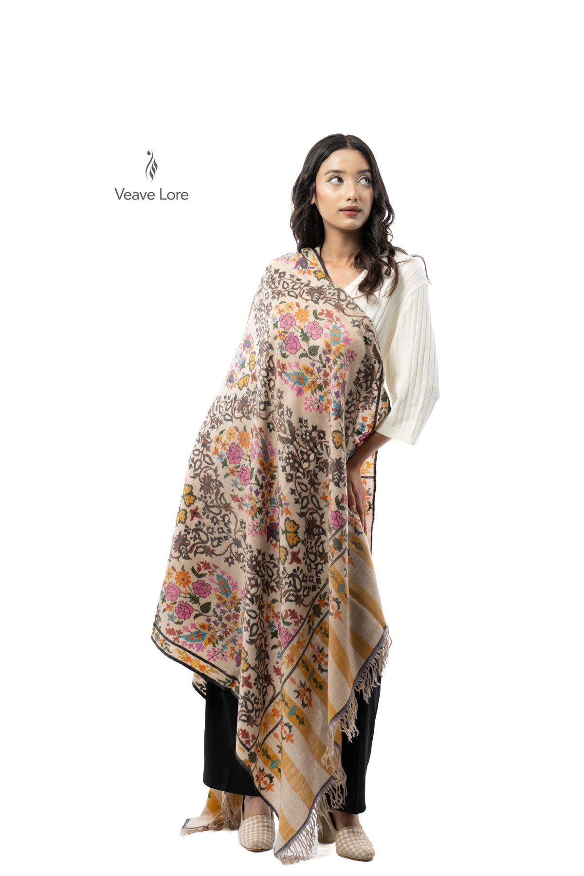 The Butterfly Garden Pashmina Shawl