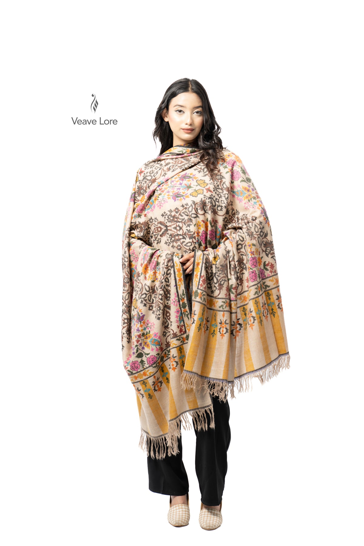 The Butterfly Garden Pashmina Shawl