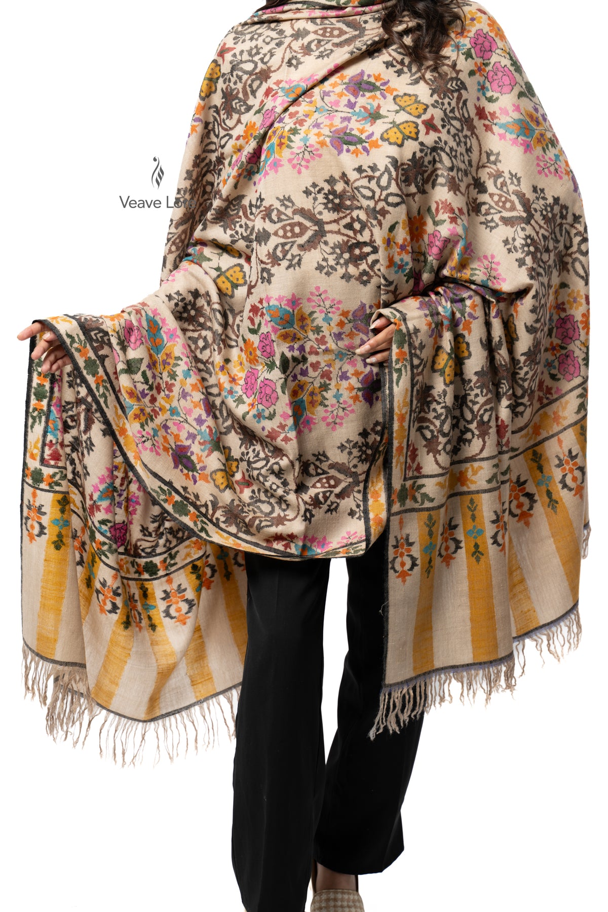 The Butterfly Garden Pashmina Shawl