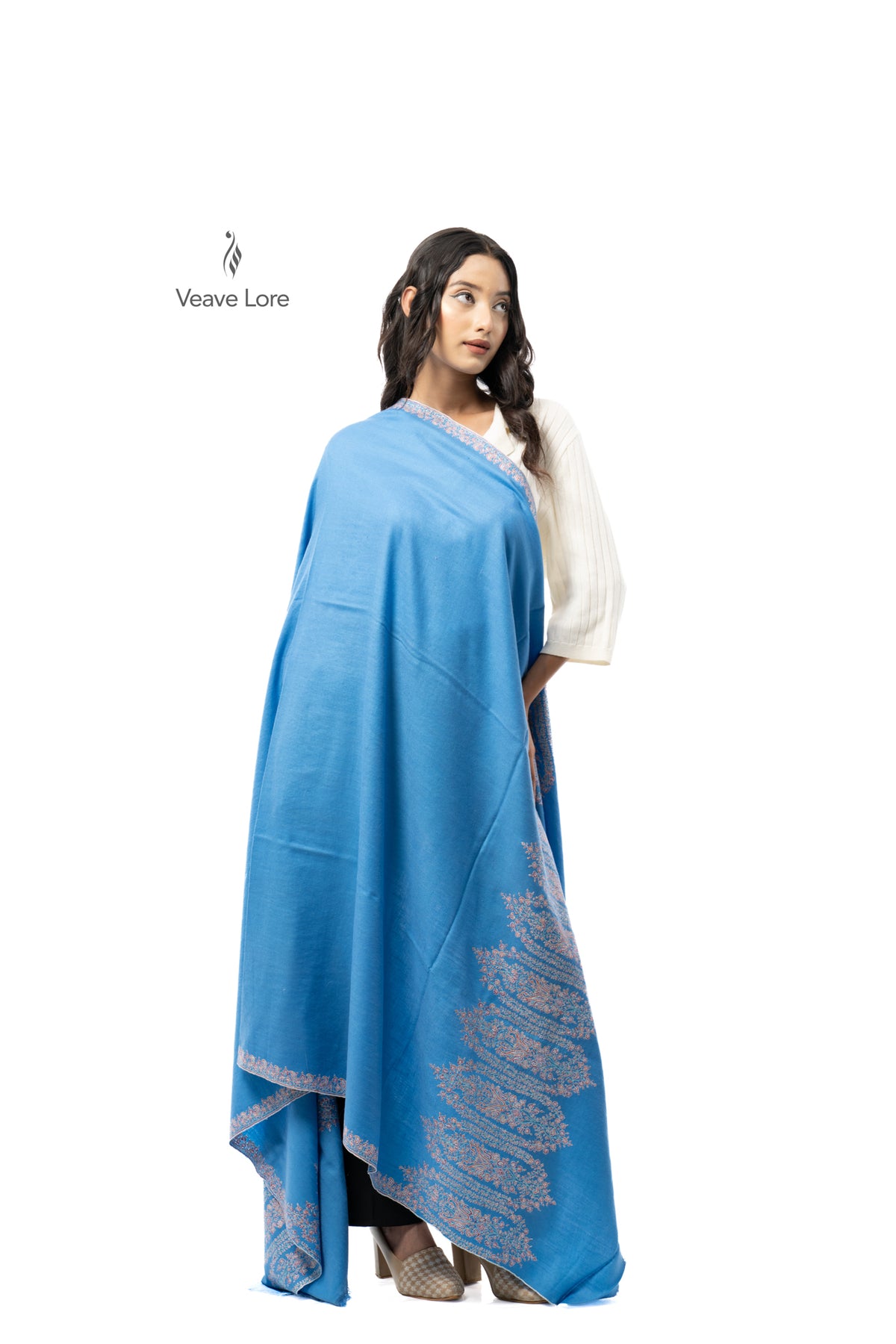 Azure Garland Pashmina Shawl