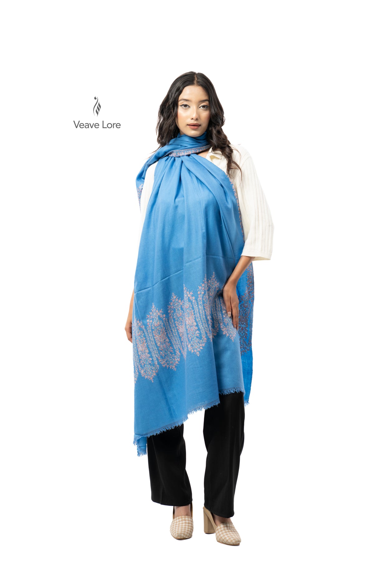 Azure Garland Pashmina Shawl