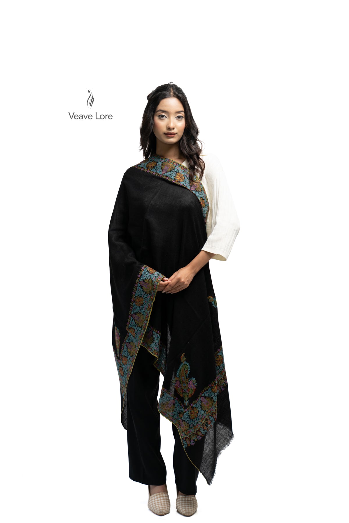 Jet Garland Pashmina Stole