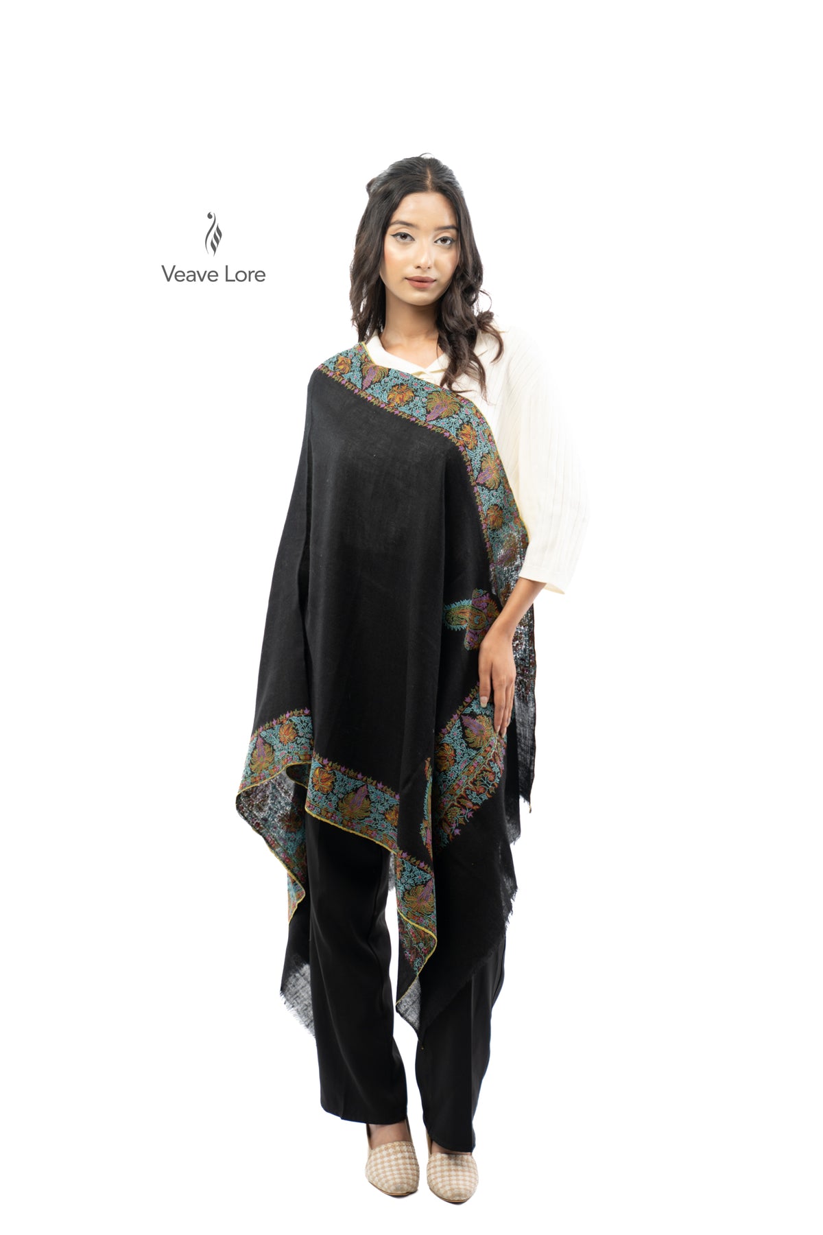Jet Garland Pashmina Stole