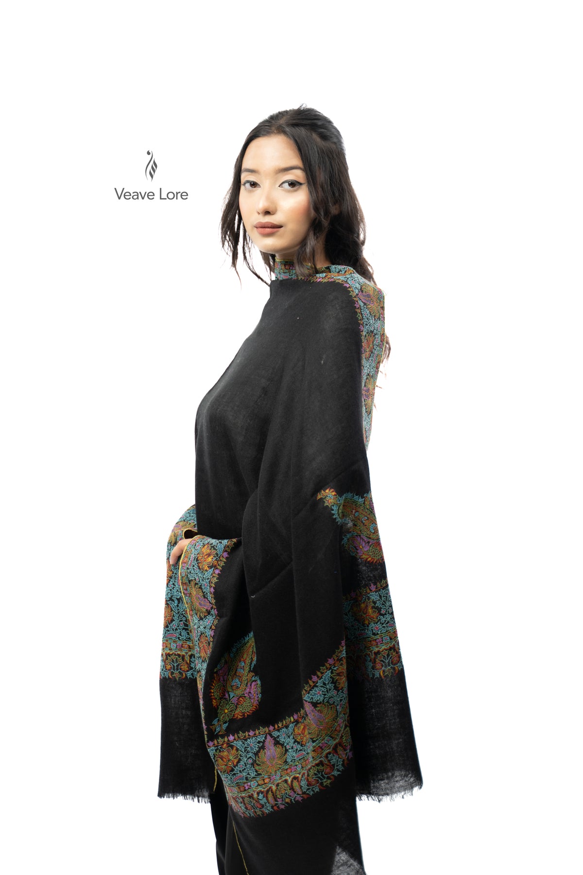 Jet Garland Pashmina Stole