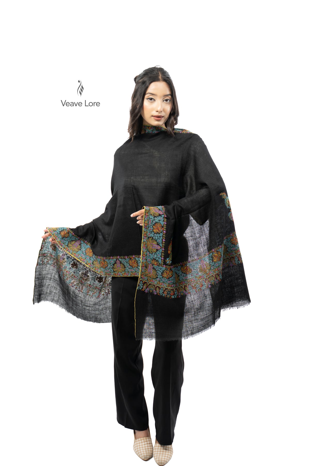 Jet Garland Pashmina Stole