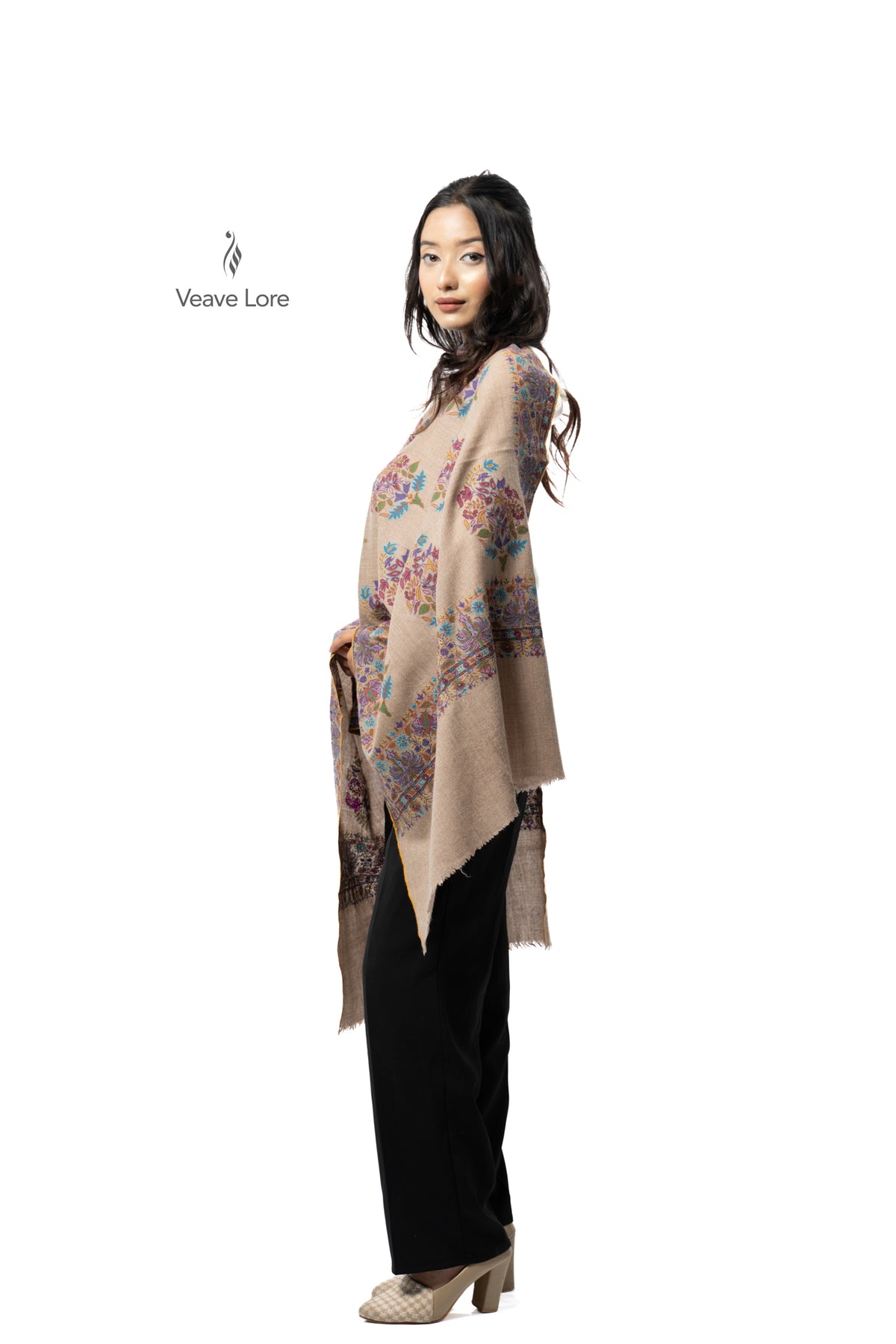 Taupe Bower Pashmina Stole