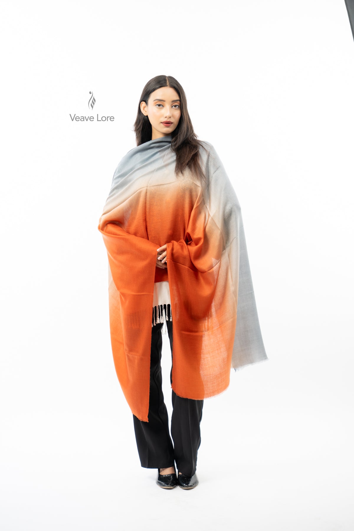 Slateglow Emberfade Pashmina Stole