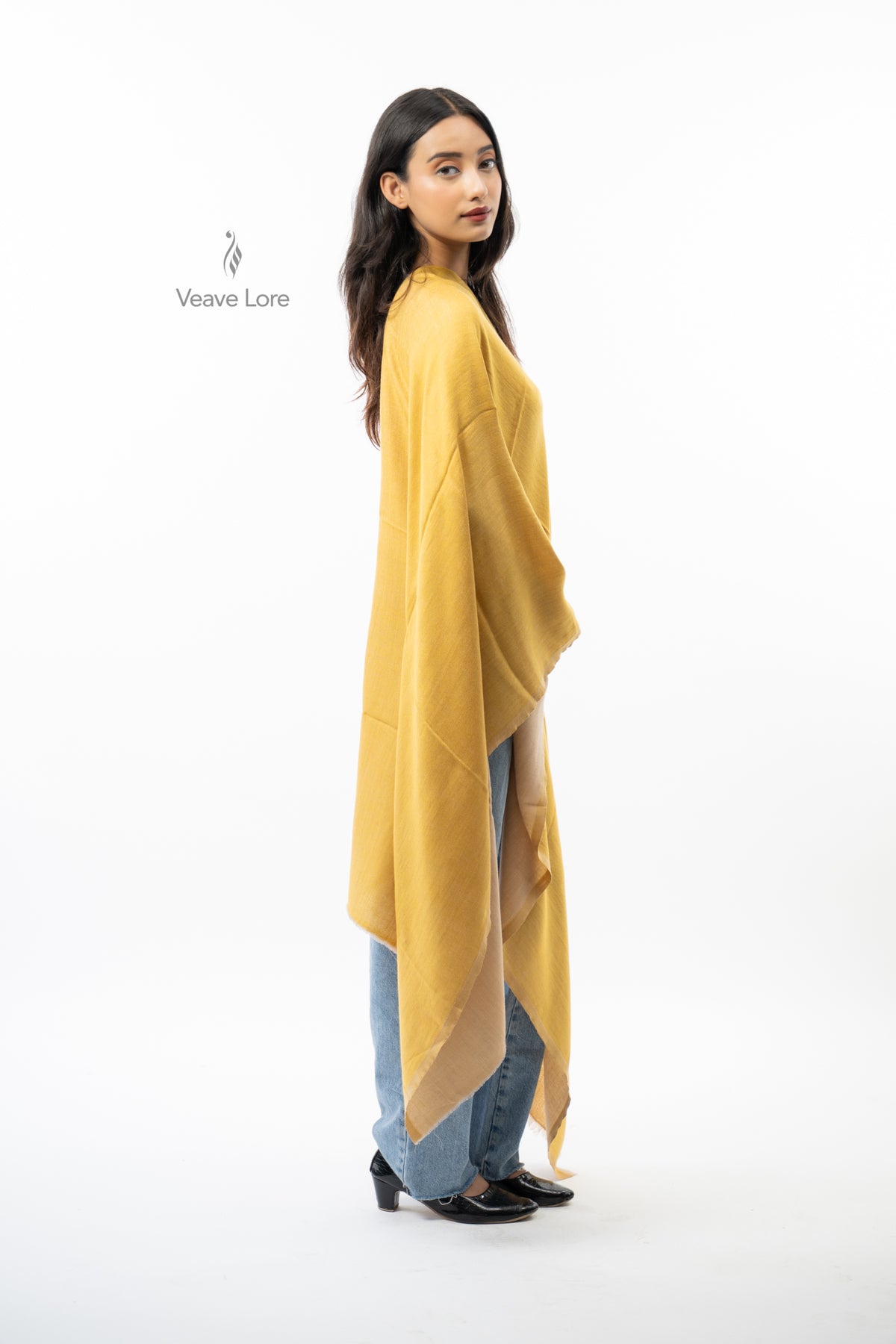 Women Navy & Grey Two-Face Reversible Fine Wool Stole
