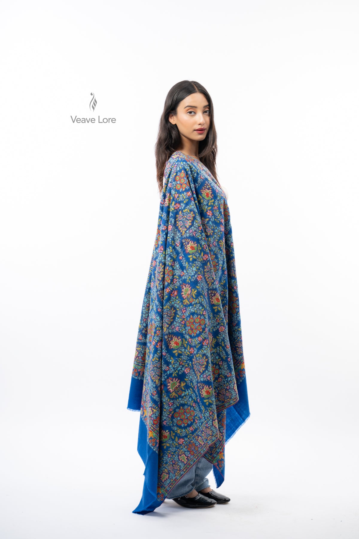 Cerulean Arbor Pashmina Shawl