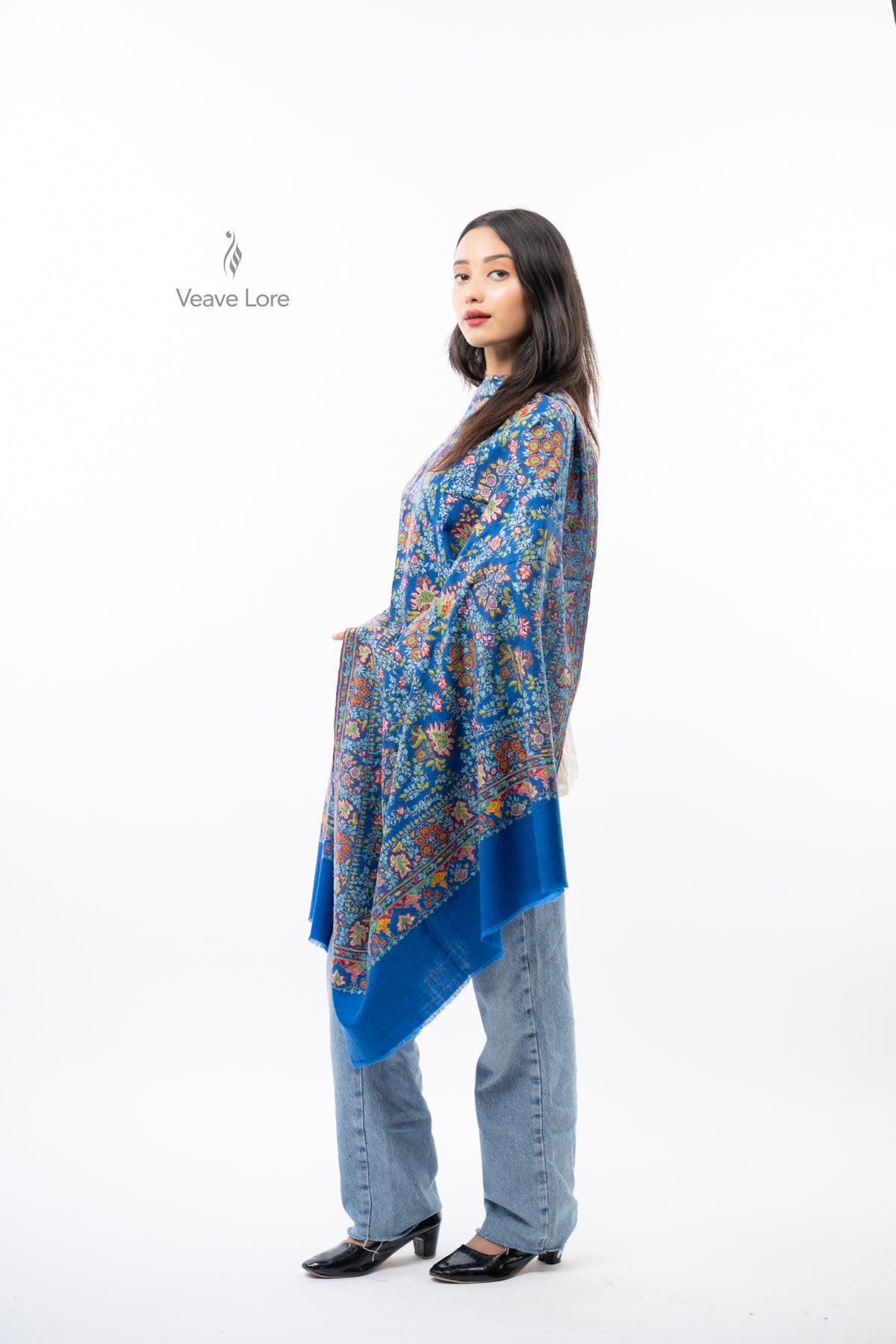 Cerulean Arbor Pashmina Shawl