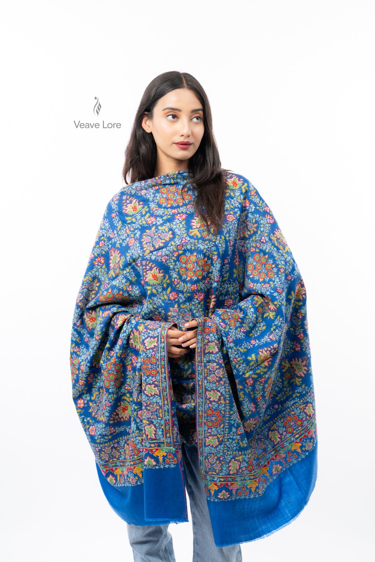 Cerulean Arbor Pashmina Shawl