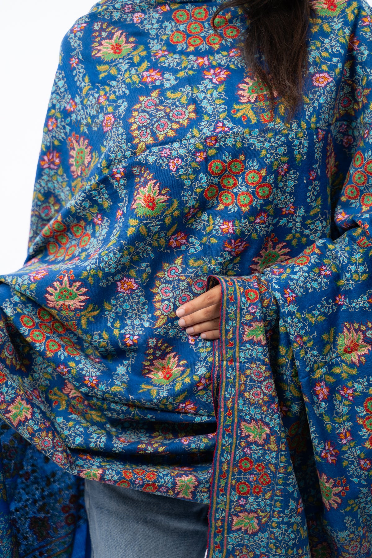 Cerulean Arbor Pashmina Shawl