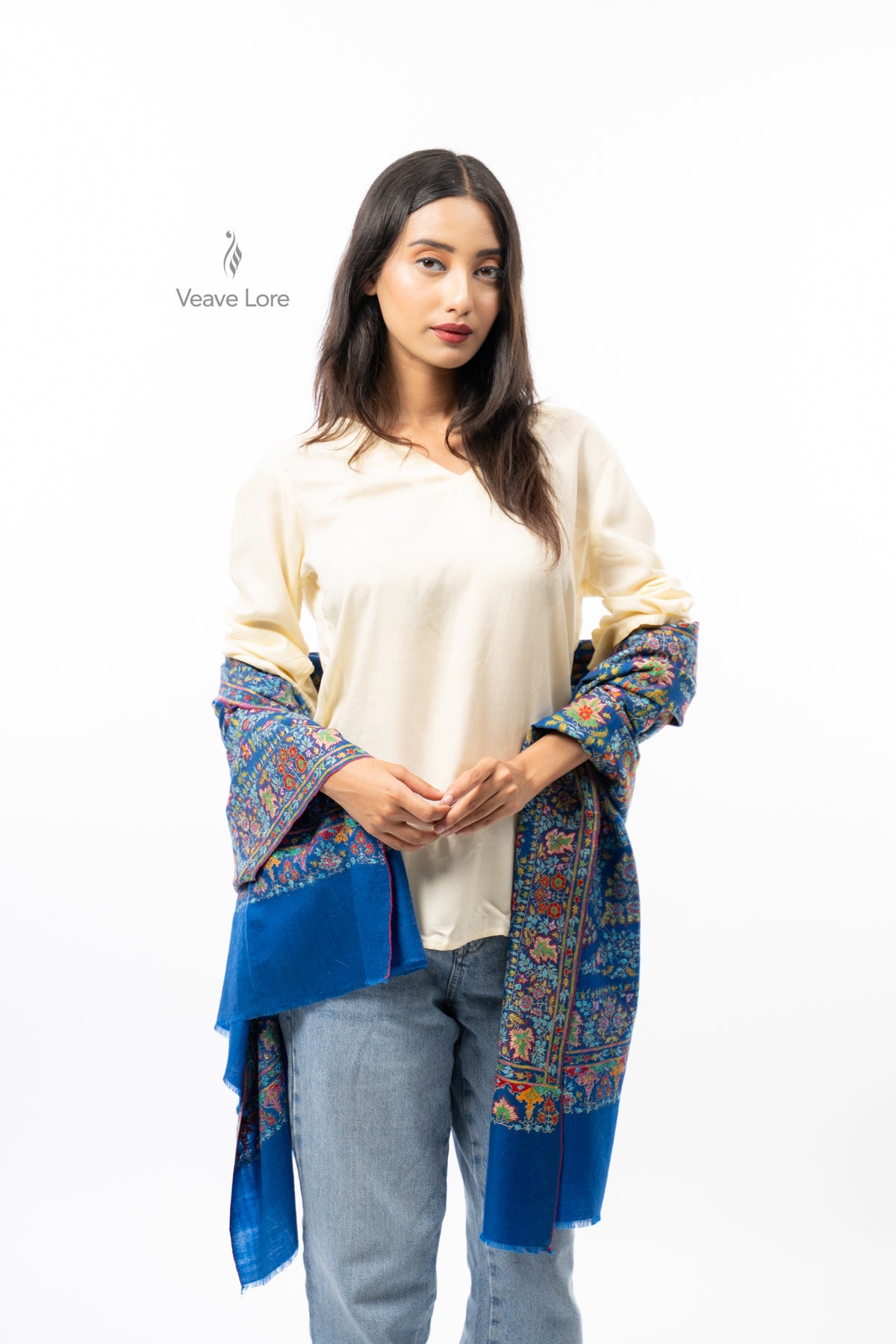Cerulean Arbor Pashmina Shawl