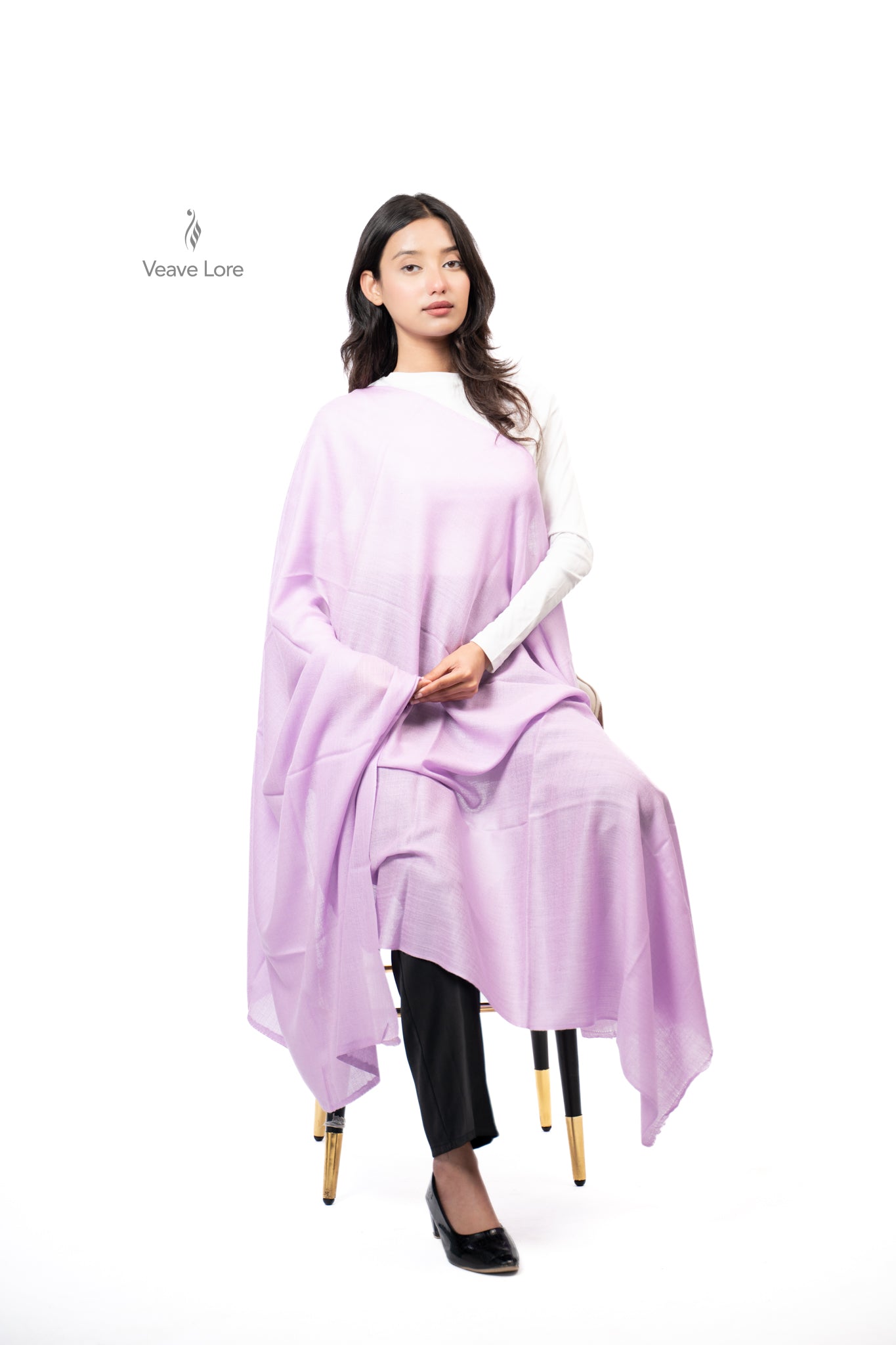 Gulaab Lilac Fine Wool Shawl