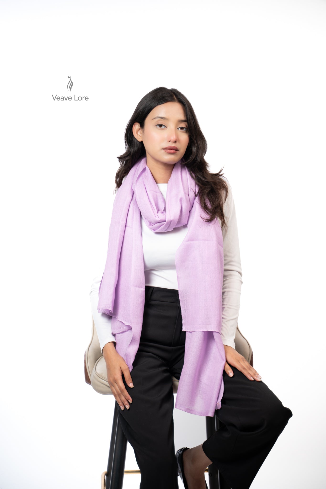 Gulaab Lilac Fine Wool Shawl