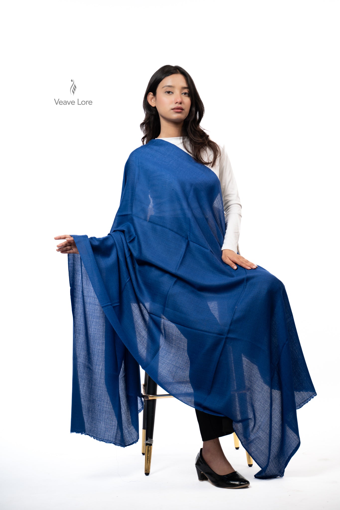 Shab Indigo Fine Wool Shawl